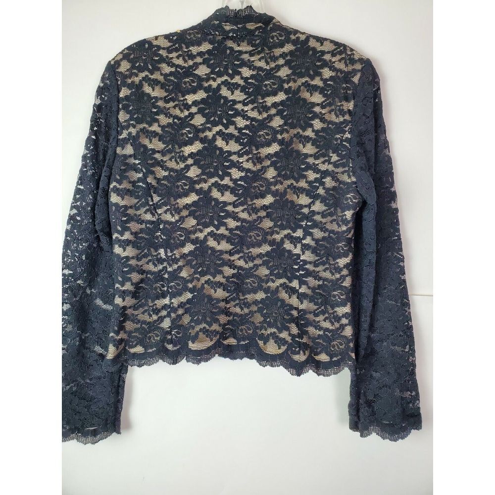 Talbots Women's Button Up Black V-Neck Lace‎ Blouse Top Size 6 - Picture 6 of 7